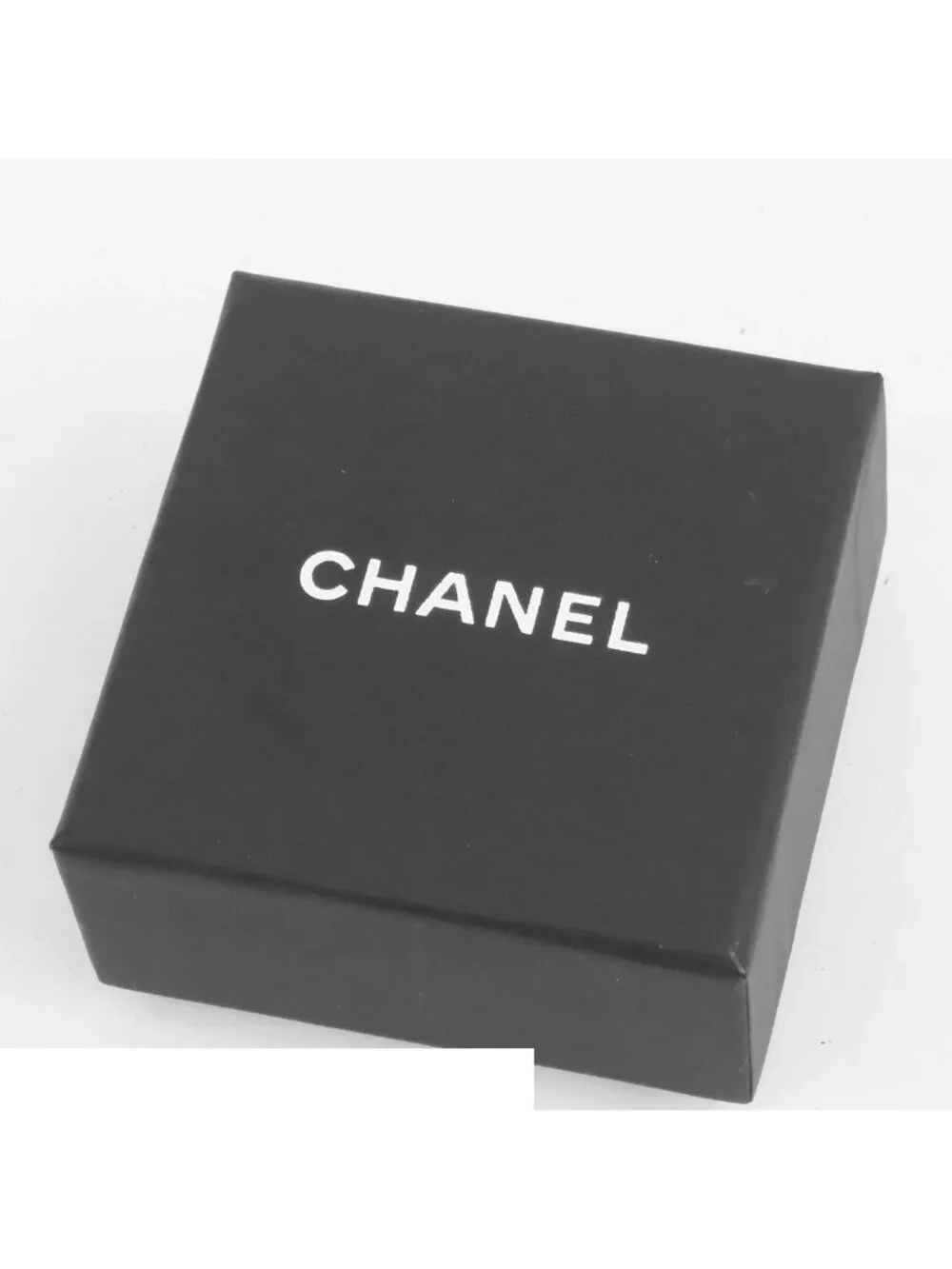 Chanel CC Logo Round Earrings White Black Plastic